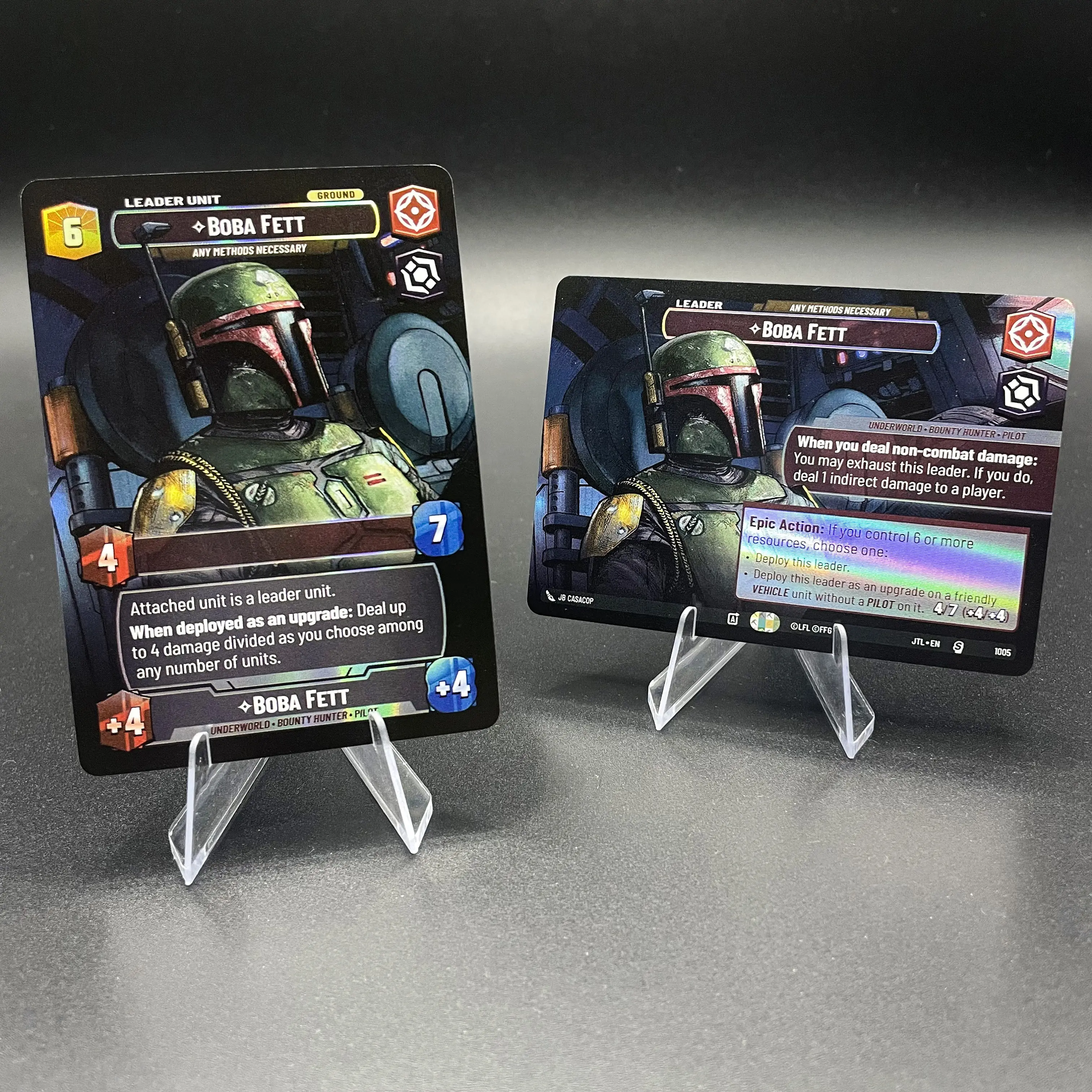 SWUDB Proxy Cards Showcase Foil Cards Boba Fett Han Solo Poe Dameron Darth Vader Trading Card Collection Card