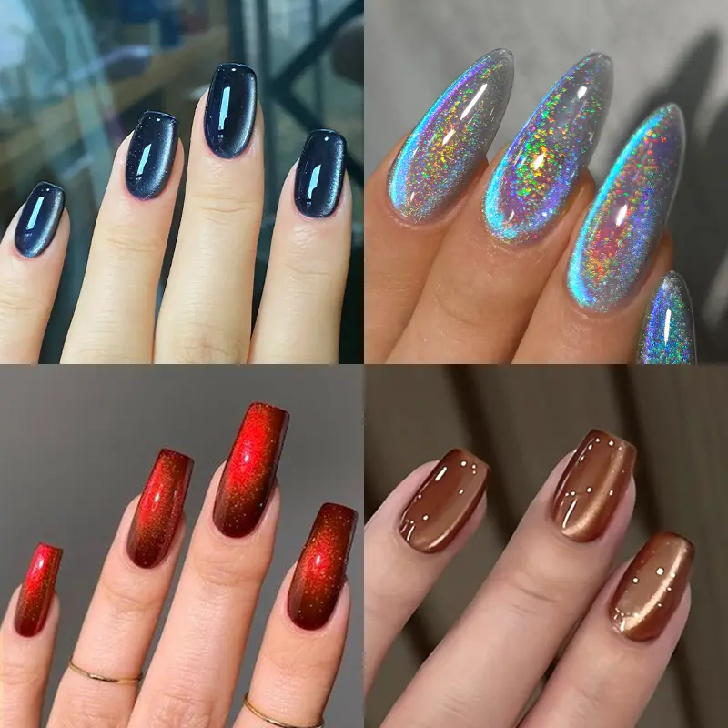 BORN PRETTY 15ml Classic Red Glitter Cat Magnetic Gel Nail Polish Glass Red Brown Sparkling Soak Off UV Varnish Nail Supplies