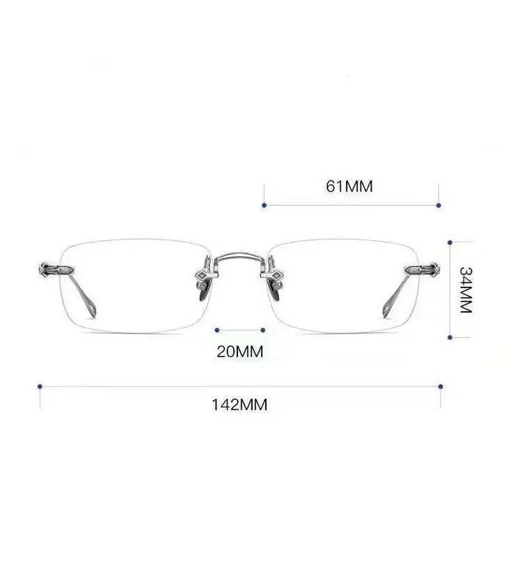 Anti-blue Prescription Eyewear Frameless Photochromic Myopia Glasses Ultra Light Color-changing Finished Near Sight Eyeglasses