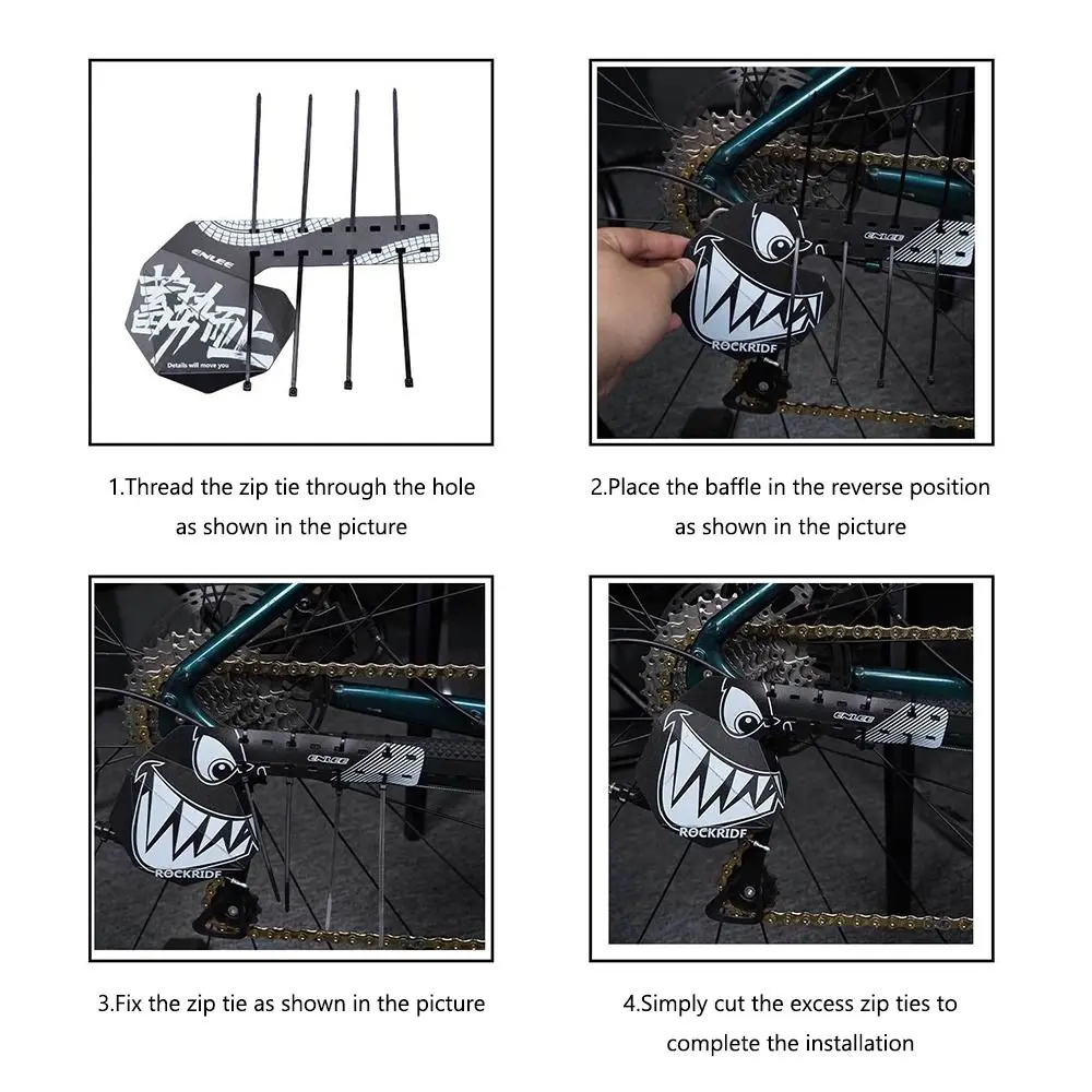 Black Bike Rear Derailleur Guard Plate PP5 Repair Bicycle Fender Bike Accessories Mud Prevent Protective Plate Outdoor Sports