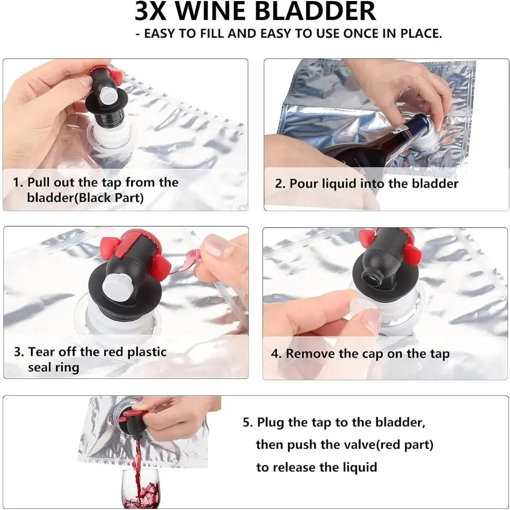 1PC Red Wine Dispenser Tote Bag Multifunctional Travel Wine Dispenser Insulated Bag Go Out Leak-Proof Wine Bag Drink Carry Bag
