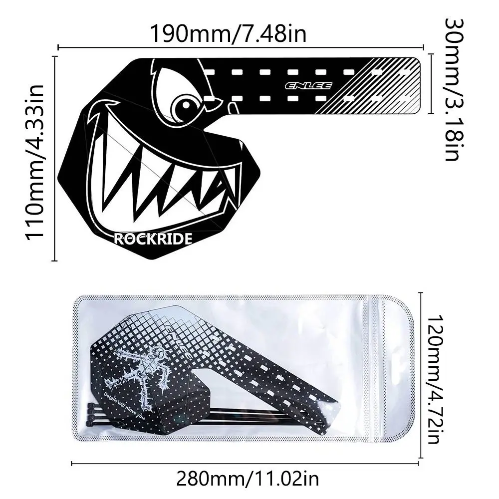 Black Bike Rear Derailleur Guard Plate PP5 Repair Bicycle Fender Bike Accessories Mud Prevent Protective Plate Outdoor Sports