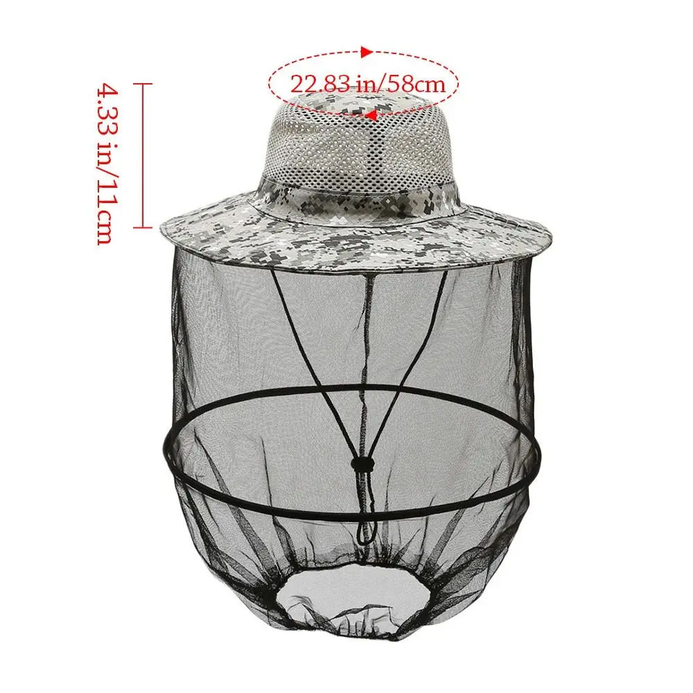 Mosquito Hat With  Net Mesh Repellent Insect Bee Protection Men Women Sunscreen Fishing Cap Outdoor  Net Mesh Caps