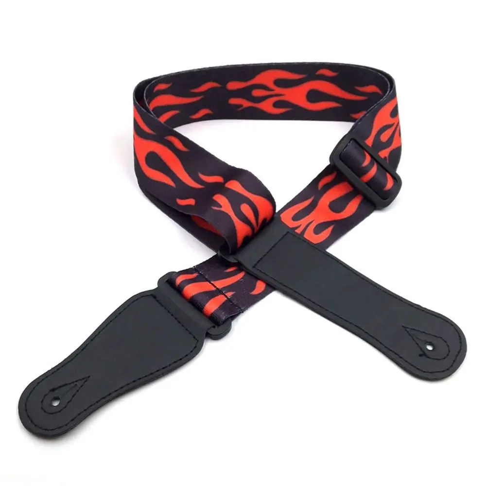 Guitar Strap Nylon+PU Guitar Belts Adjustable Colorful Printing Nylon Guitar Straps Bass Acoustic Electric Guitar Accessories