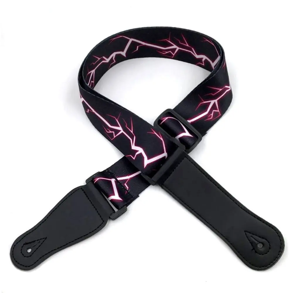 Guitar Strap Nylon+PU Guitar Belts Adjustable Colorful Printing Nylon Guitar Straps Bass Acoustic Electric Guitar Accessories