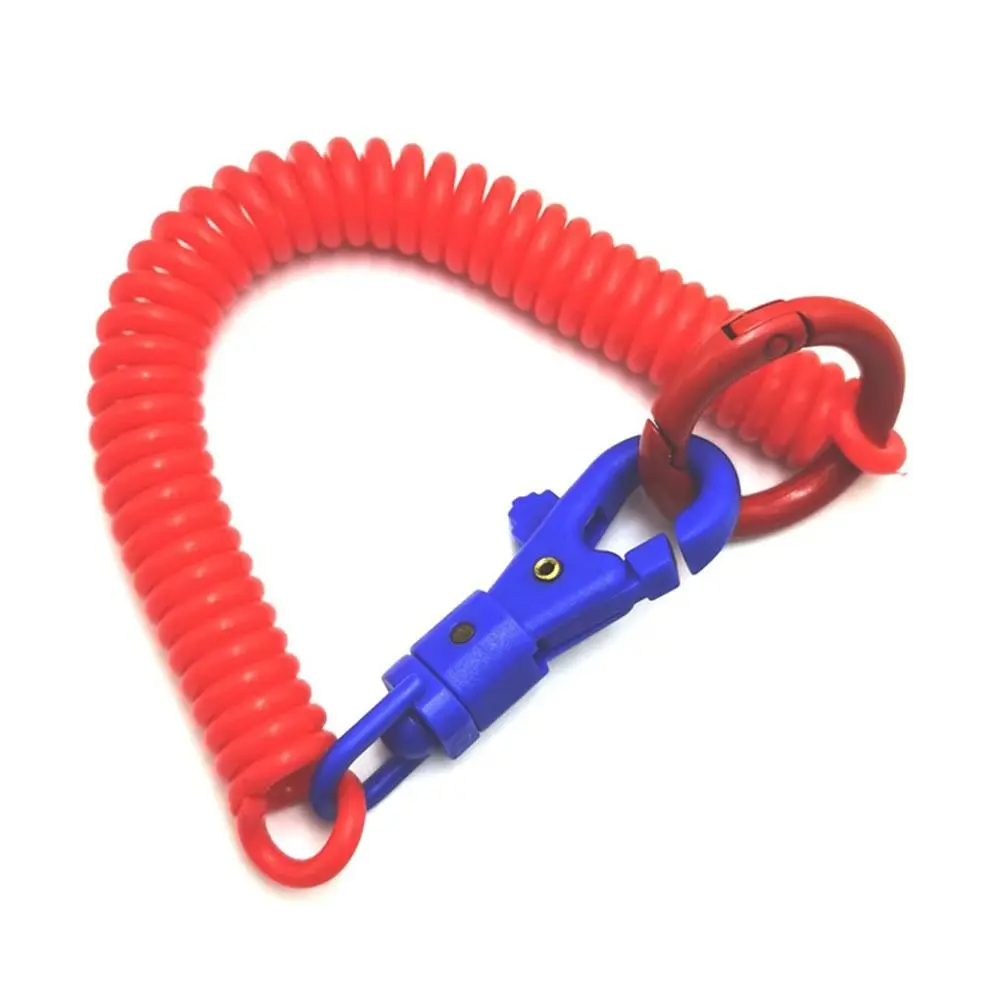 Retractable Plastic Phone Spring Elastic Rope Security Gear Tool For Airsoft Outdoor Hiking Camping Anti-lost Keychain