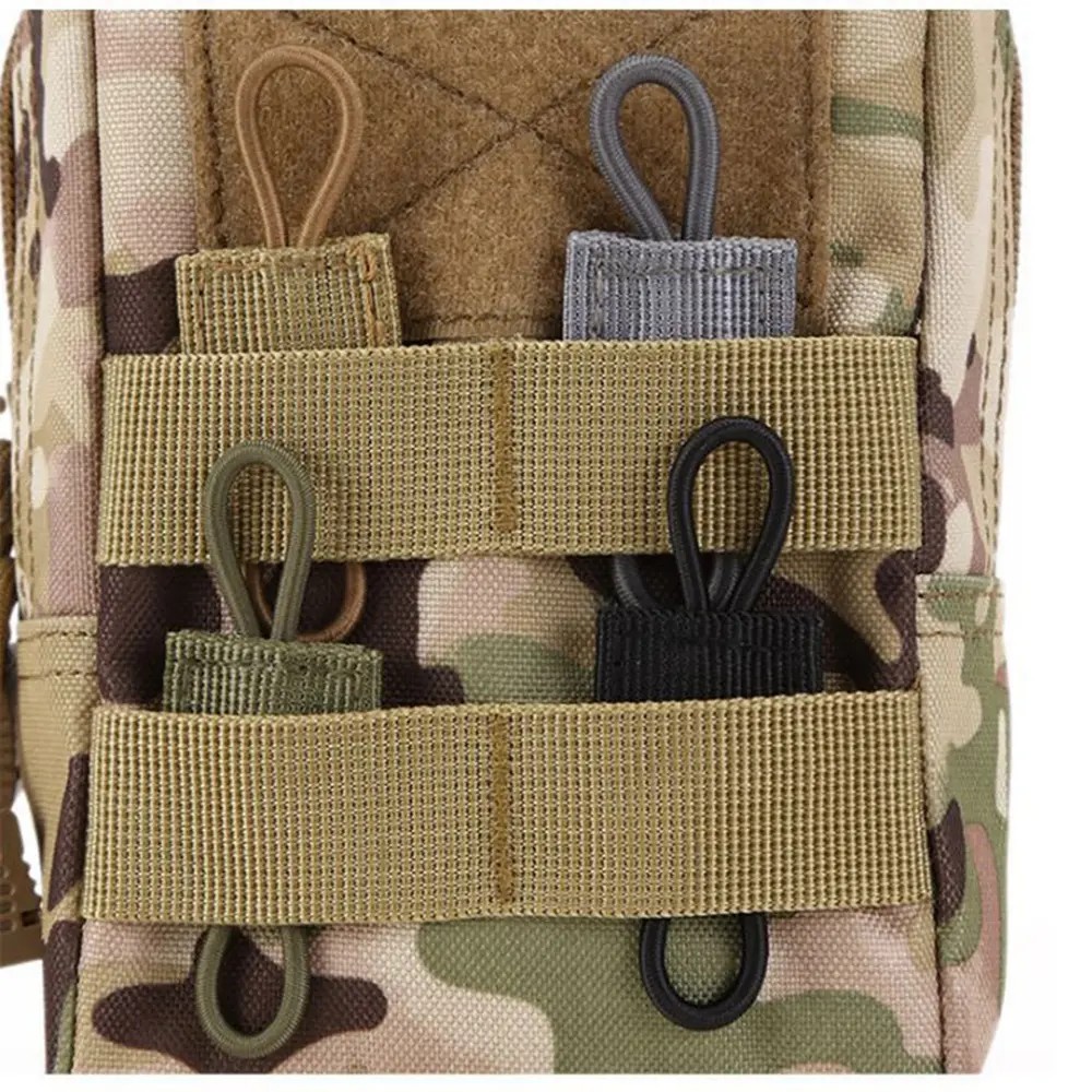 4Pcs PTT Retainer Elastic Molle Buckle Binding Retainer For Antenna Stick Pipe Elastic Rope Webbing Buckle
