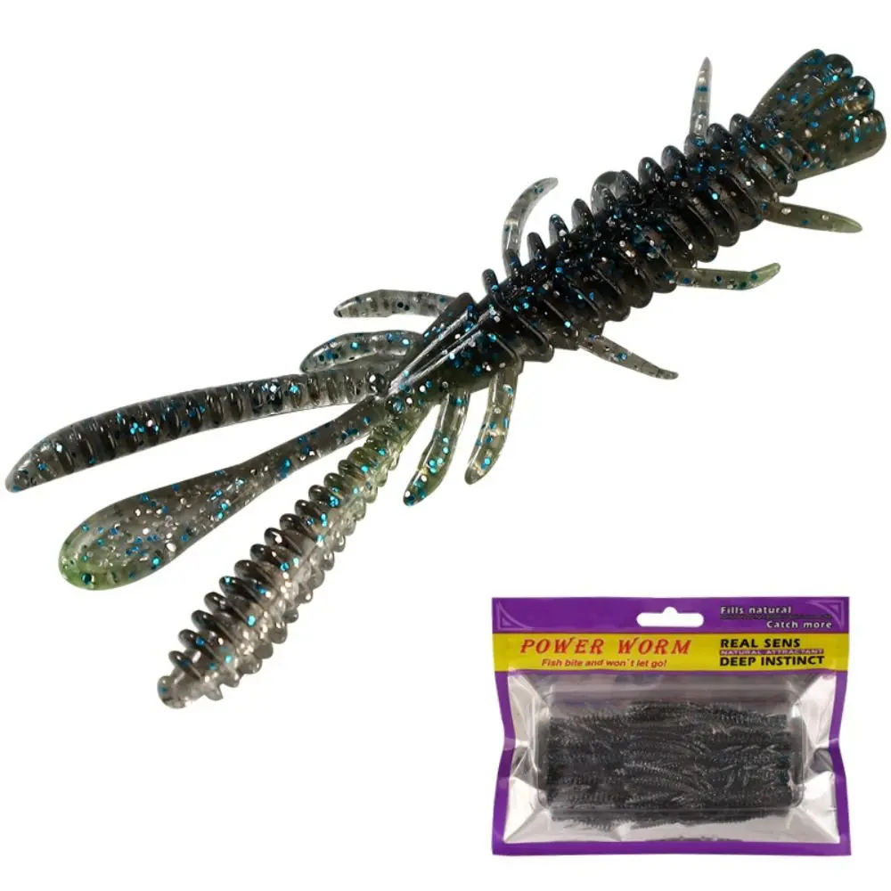 10PCS 70mm Floating Fishing Soft Lure Jigging Wobbler Swimbait Silicone Bait Shrimp Bass Carp Artificial Lure Fishing Tackle