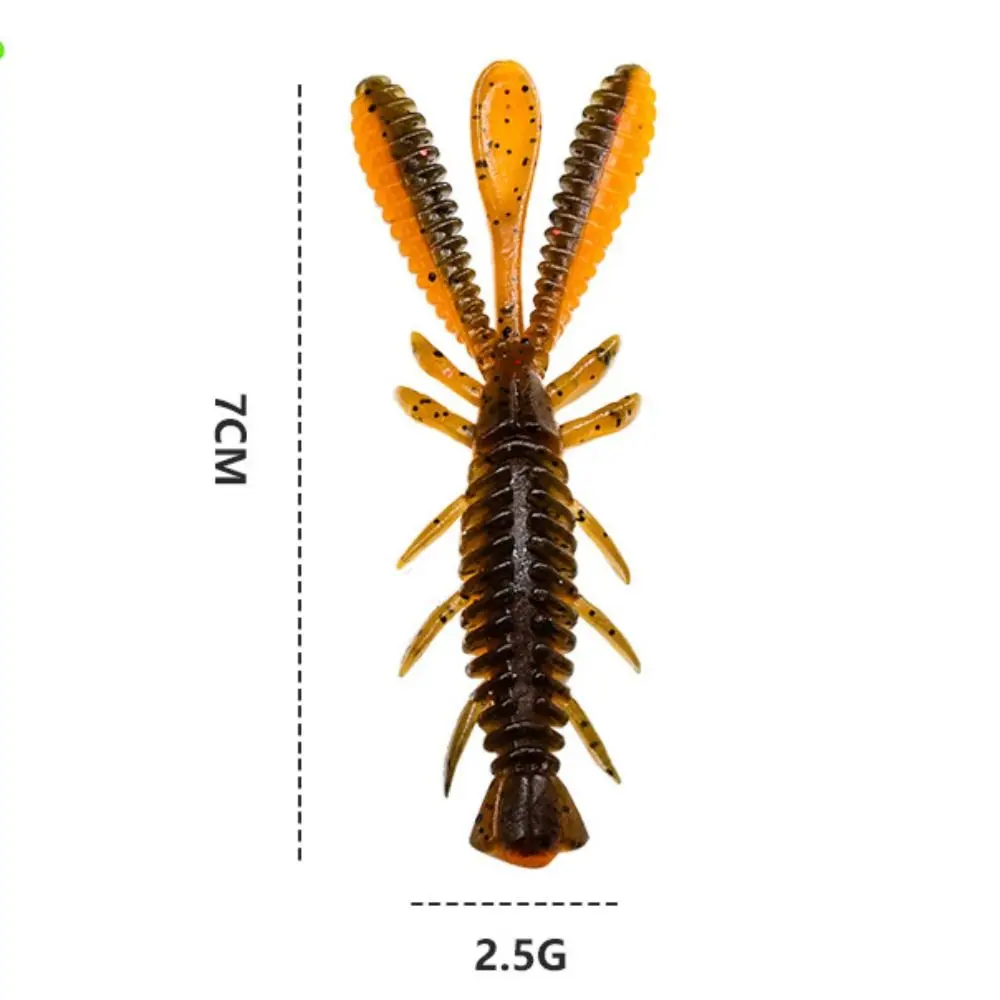 10PCS 70mm Floating Fishing Soft Lure Jigging Wobbler Swimbait Silicone Bait Shrimp Bass Carp Artificial Lure Fishing Tackle