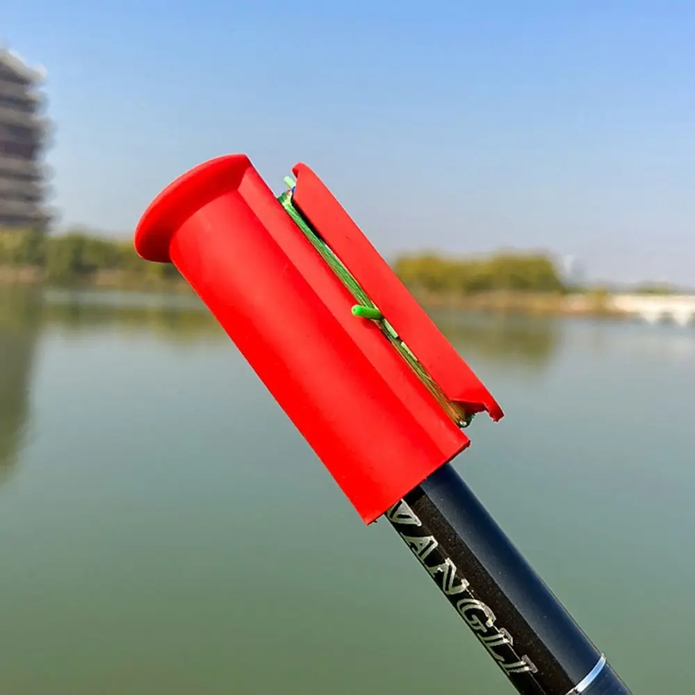 5Pcs/Set High Elasticity Fishing Rod Plug Fishing Line Winder Silicone Take-up Wire Winder Red Fishing Tackle Accessories