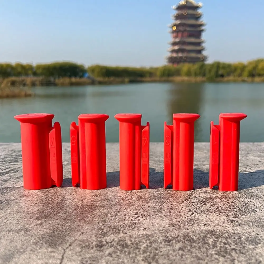 5Pcs/Set High Elasticity Fishing Rod Plug Fishing Line Winder Silicone Take-up Wire Winder Red Fishing Tackle Accessories