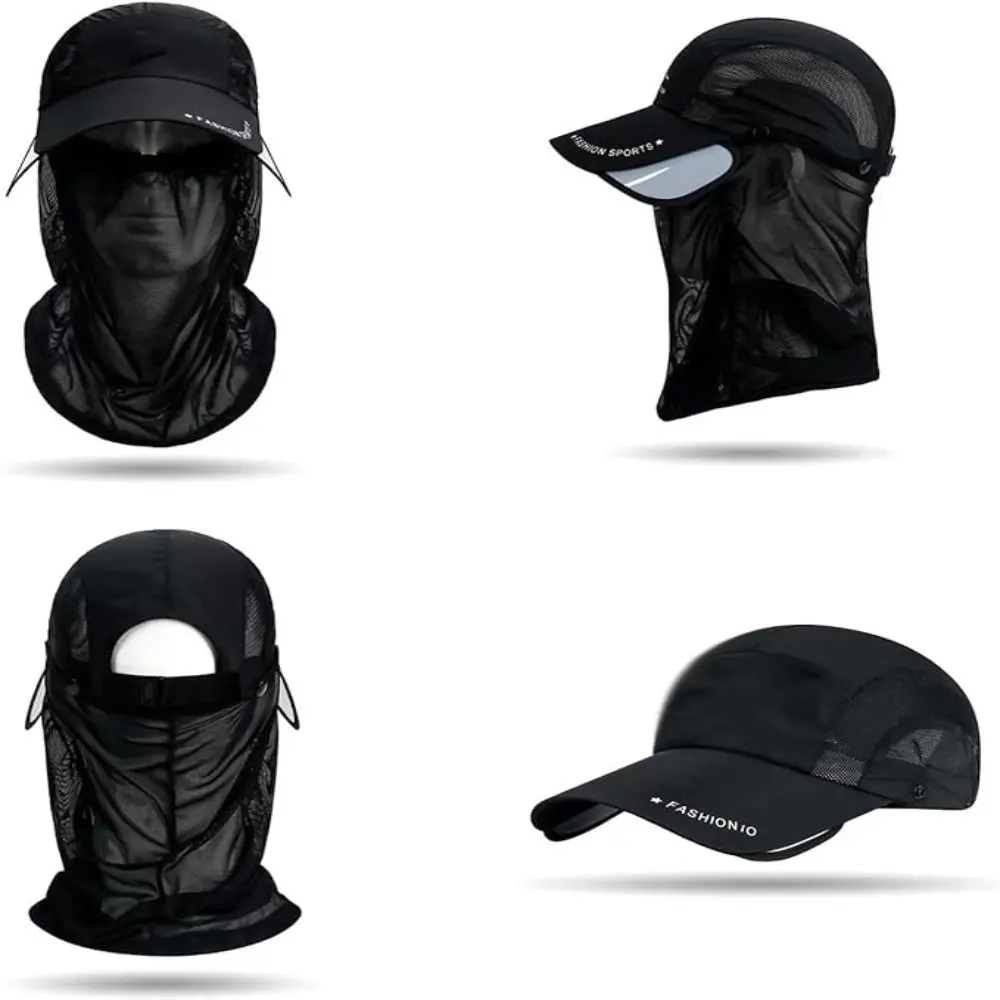 Sunscreen Fishing Hat Retractable Brim Hat Multifunctional Sunblock Cap Detachable Neck Protection Veil Sunshade Baseball Cap