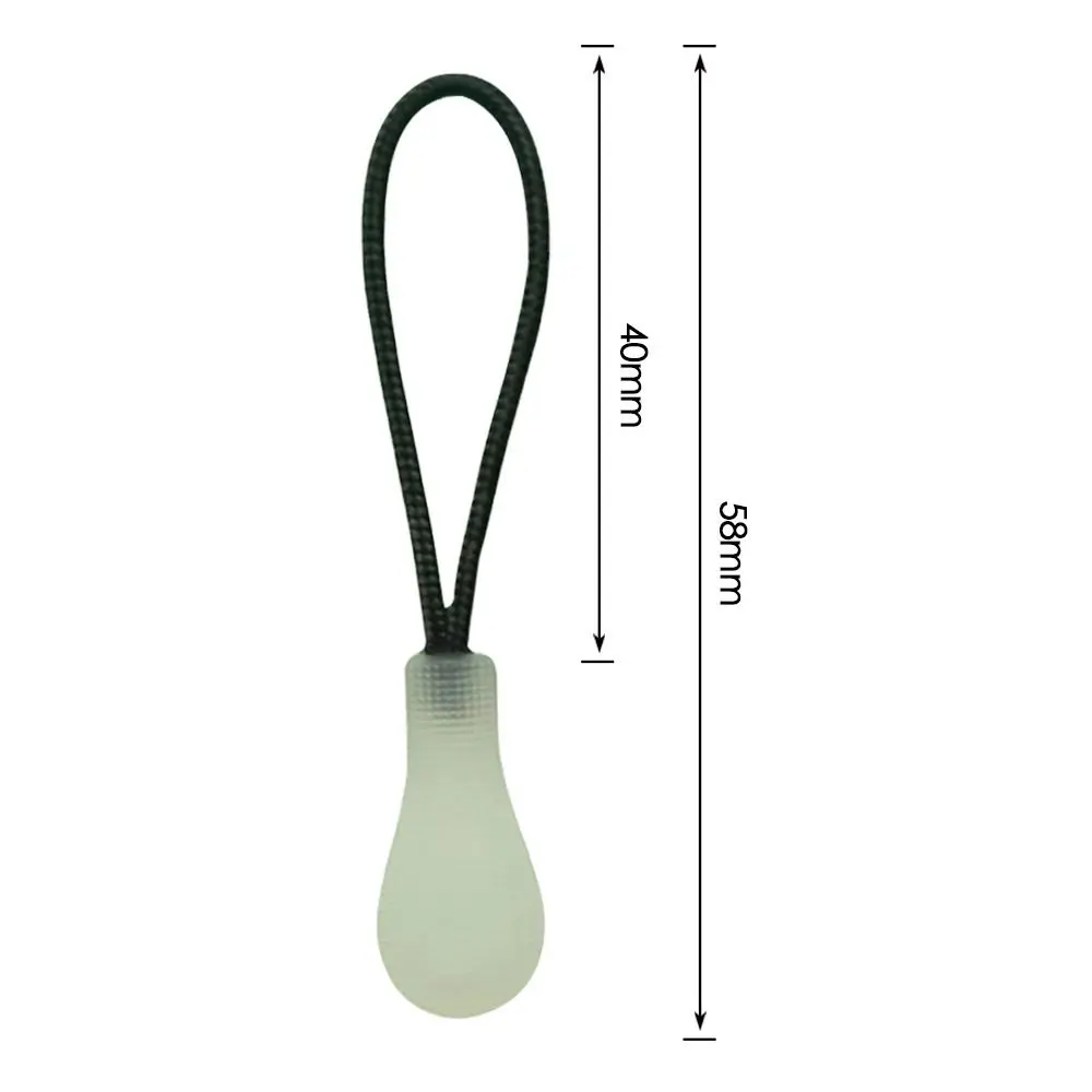 10PCS Luminous Zipper Pull Puller End Fit Rope Tag Fixer Zip Cord Tab Replacement Clip Broken Buckle Bag Suitcase Tent Backpack