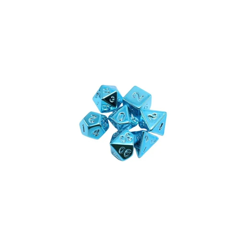 7PCS/Set Gold Plating Dice D&D COC Dice D4 D6 D8 D10 D% D12 D20 Table Games DND RPG Polygonal Dice Gambling Colorful Dice Set