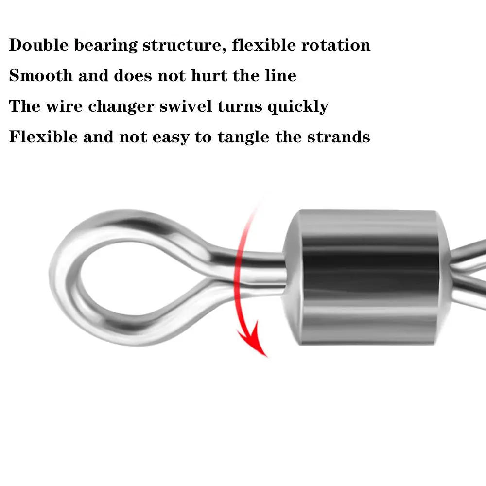 10PCS/Pack Carp Rolling Swivel With Lock Snap Quick Change 8-Shape Ring Carp Fishing Pellet Line Connector Fishing Accessories