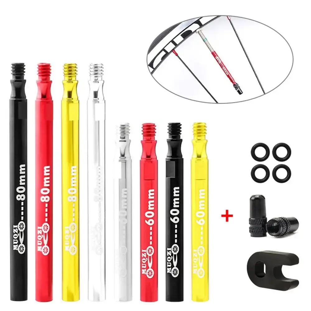 Stainless Steel Bike Valve Extender Universal 60/80MM Inner Tube Valve Extension Bicycle Accessories Road Valve Extender