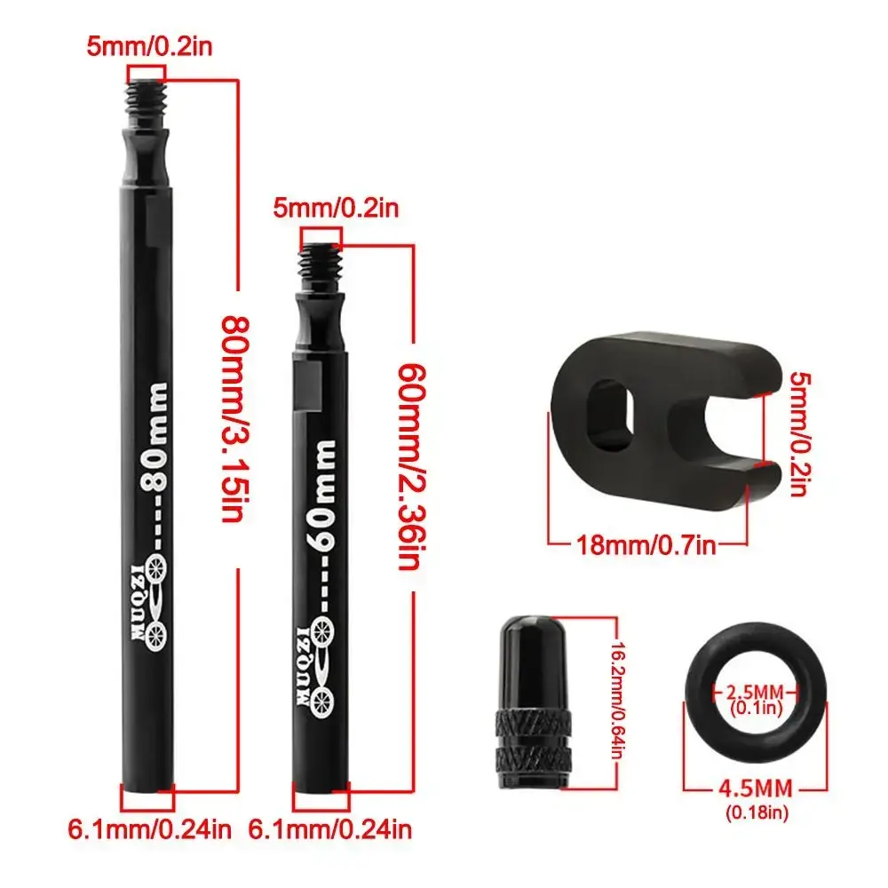 Stainless Steel Bike Valve Extender Universal 60/80MM Inner Tube Valve Extension Bicycle Accessories Road Valve Extender