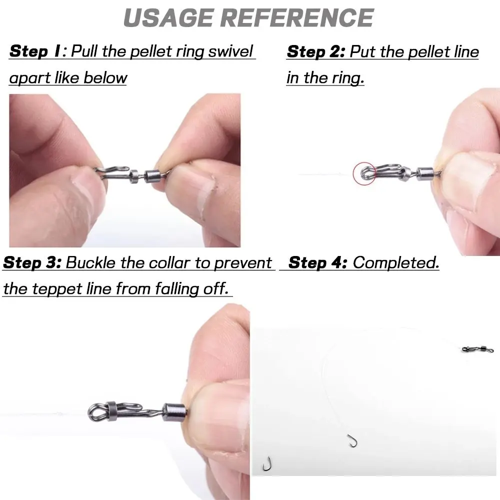 10PCS/Pack Carp Rolling Swivel With Lock Snap Quick Change 8-Shape Ring Carp Fishing Pellet Line Connector Fishing Accessories