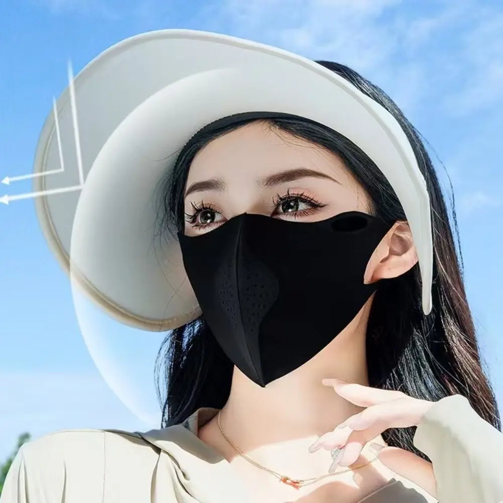 Sunscreen Face Mask Summer Anti-UV UPF50+ Ice Silk Face Cover Dustproof Riding Hiking Mask Breathable Surf Sport Face Veil Scarf