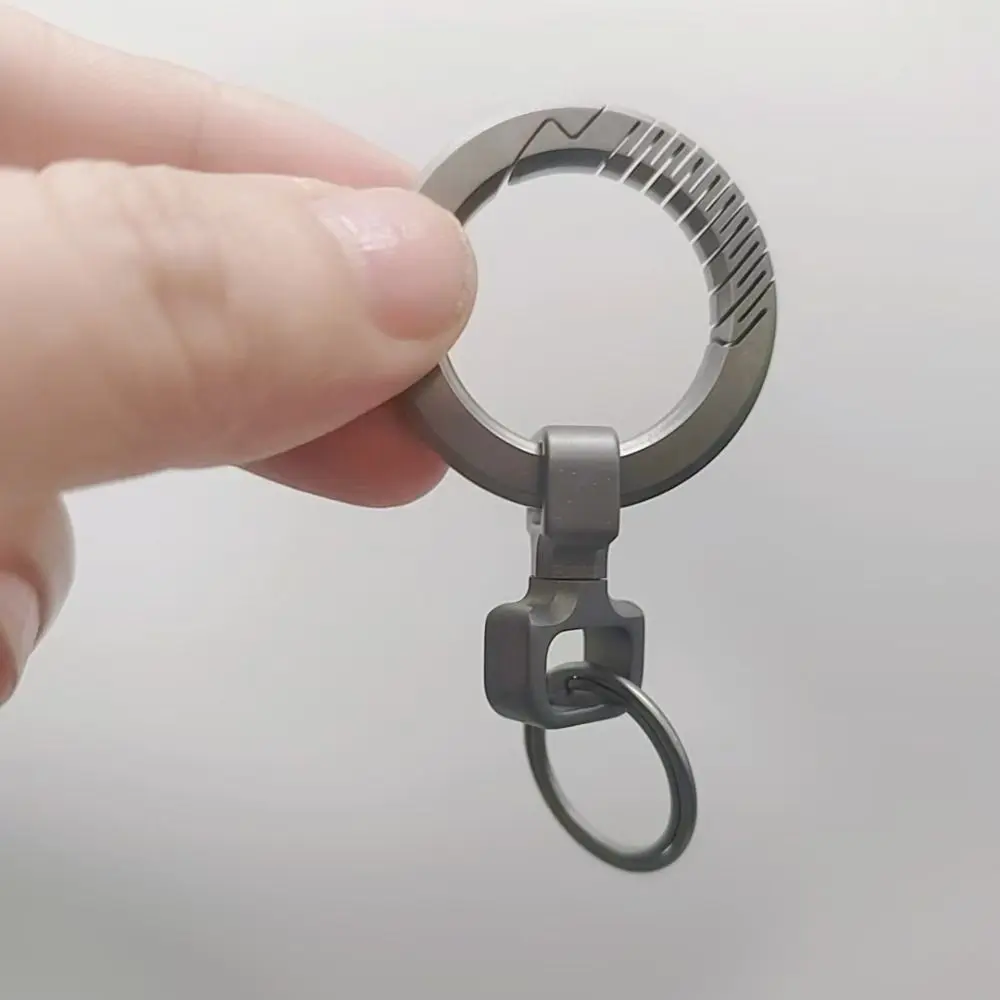 Mini Portable Titanium Ultra-light Keychain Anti-loss Hanging Buckle Ring 360° Rotatable Keyring EDC Quick Disassembly Buckles