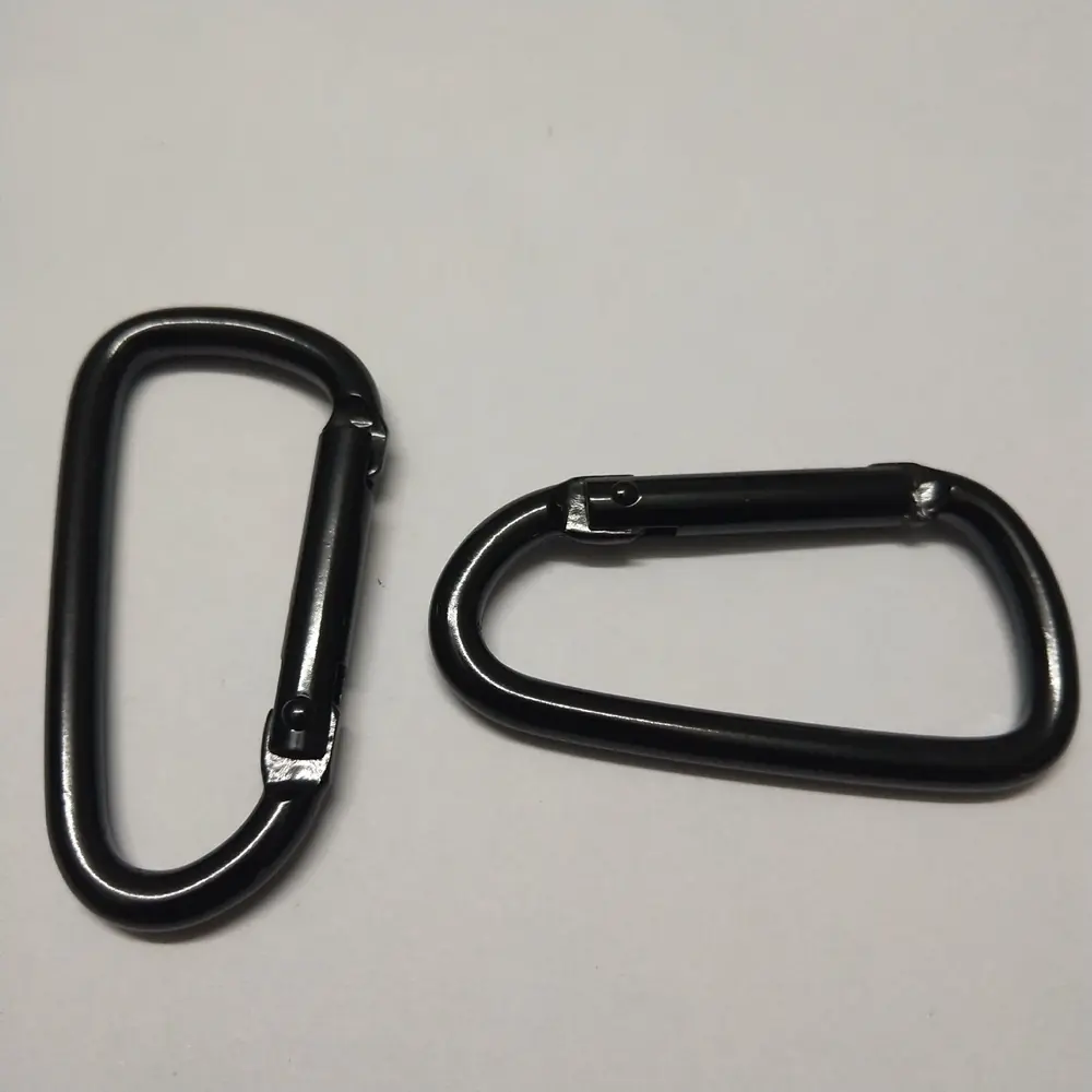 5PC Black Aluminum Carabiner D-Ring Key Chain Clip Safety Buckle Keyring Snap Hook Outdoor Camping Travel Sport Equipment Tools