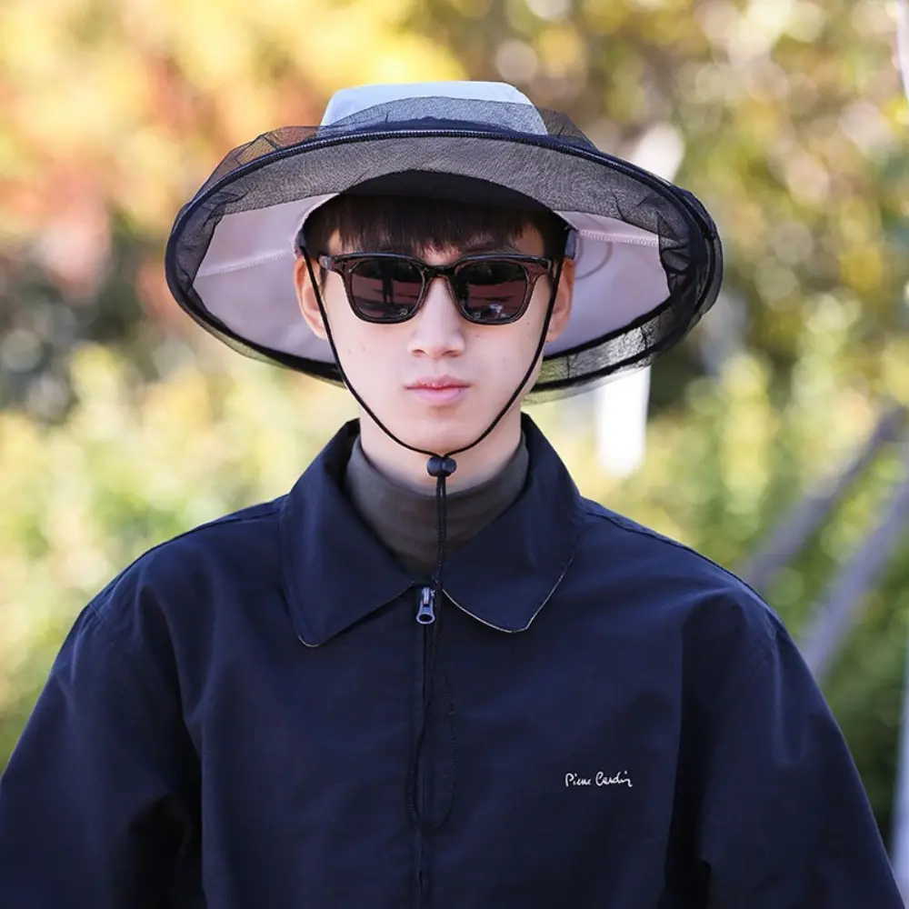 Outdoor Sunscreen Mosquito Hat Foldable Repellent Protection Fishing Sun Cap Insect Bee Protection Net Mesh Bucket Hat