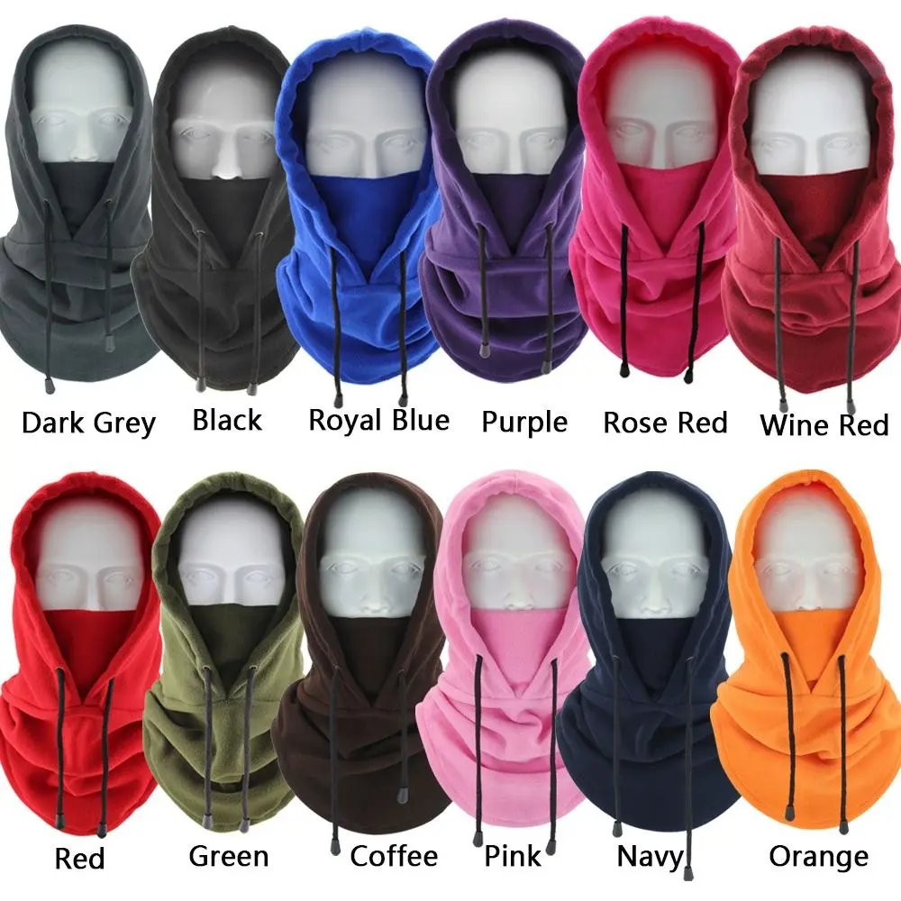 Unisex Pure Color Winter Hat Polar Fleece Men Balaclava Winter Hat Beanies Warmer Windproof Full Face Ski Mask Caps Men Bonnets