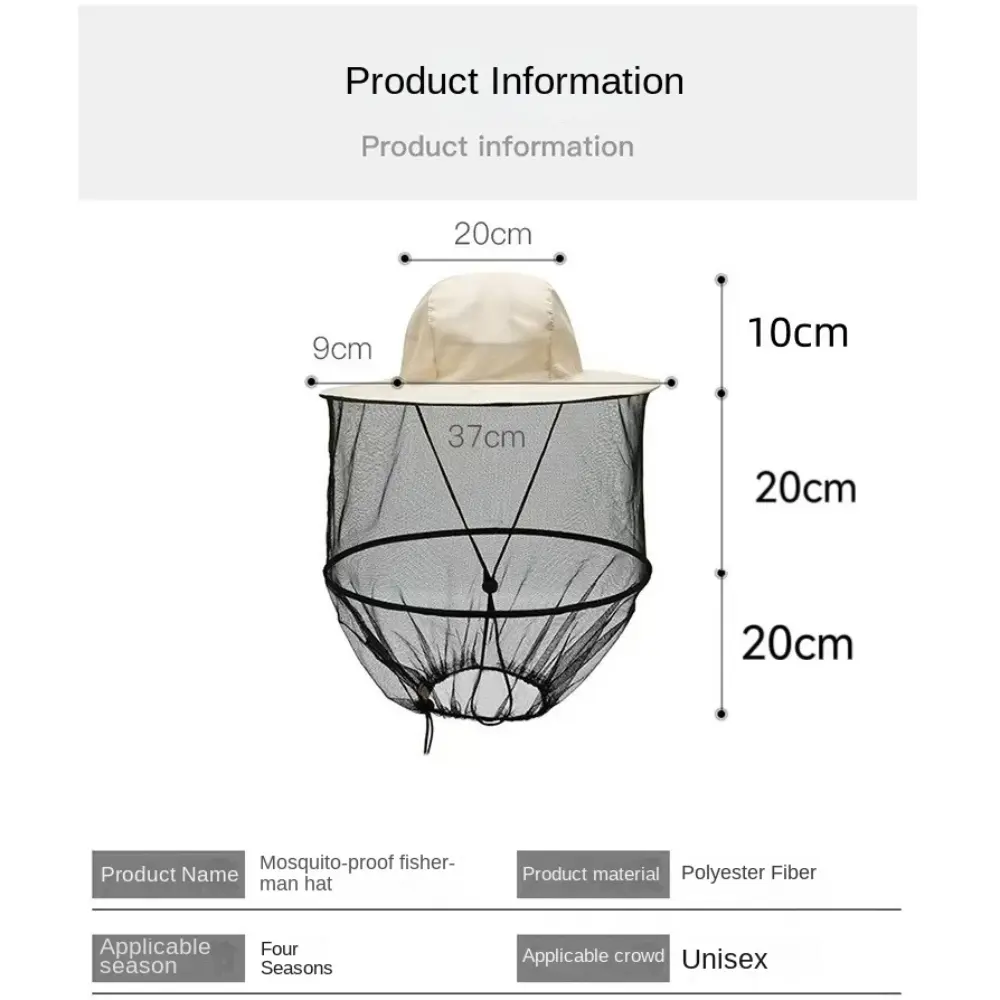 Outdoor Sunscreen Mosquito Hat Foldable Repellent Protection Fishing Sun Cap Insect Bee Protection Net Mesh Bucket Hat