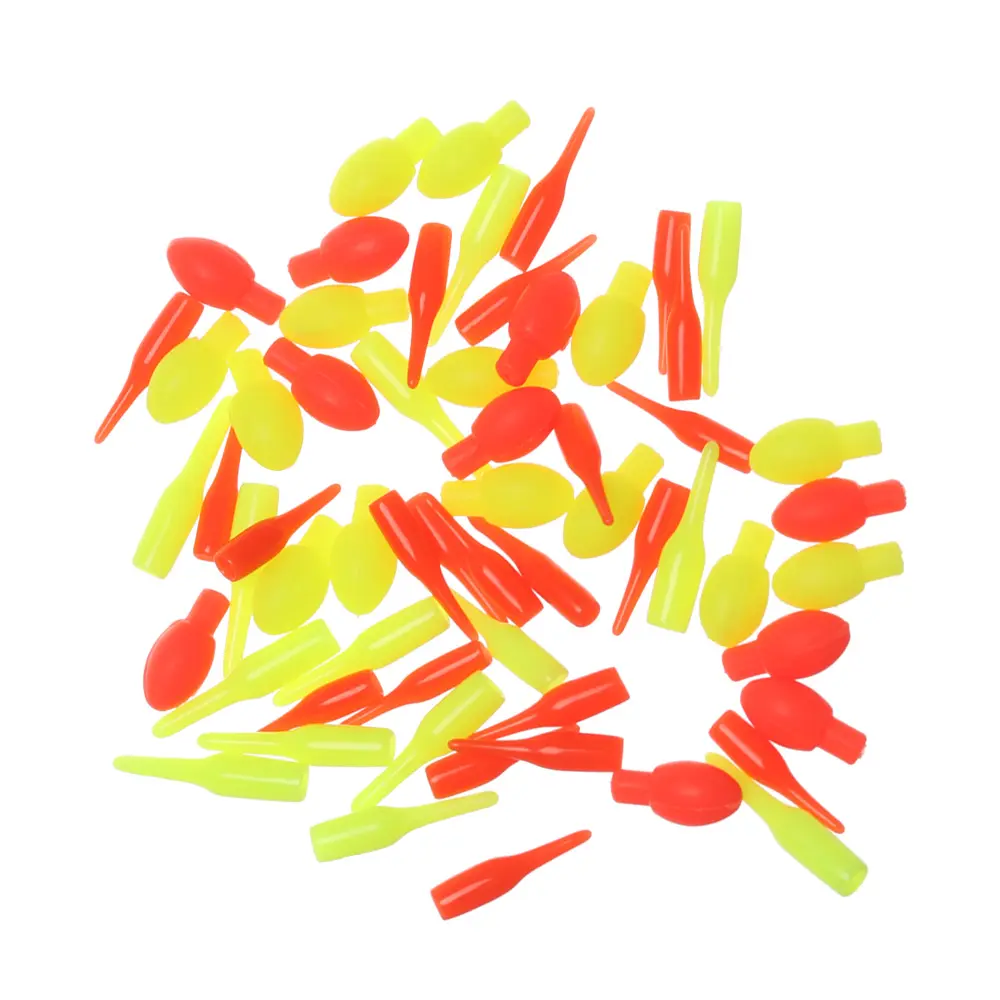 50PCS Luminous Floats Drift Tail Conspicuous Rubber Beans Connectors Parts Camping Night Fishing Tackles Tools Accessories