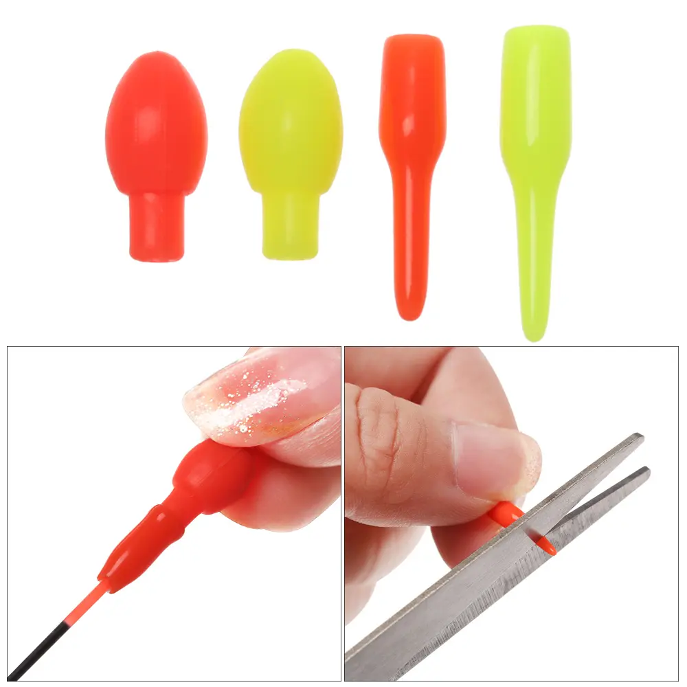 50PCS Luminous Floats Drift Tail Conspicuous Rubber Beans Connectors Parts Camping Night Fishing Tackles Tools Accessories