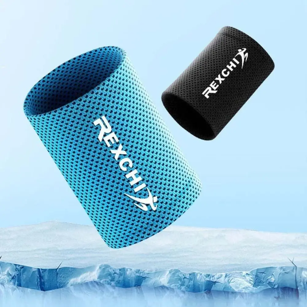 New Ice Silk Polyester Wrist Wrap Black Blue Green Red Elastic Ice Cooling Wristbands Wrist Brace Yoga Wristband Sport Wristband