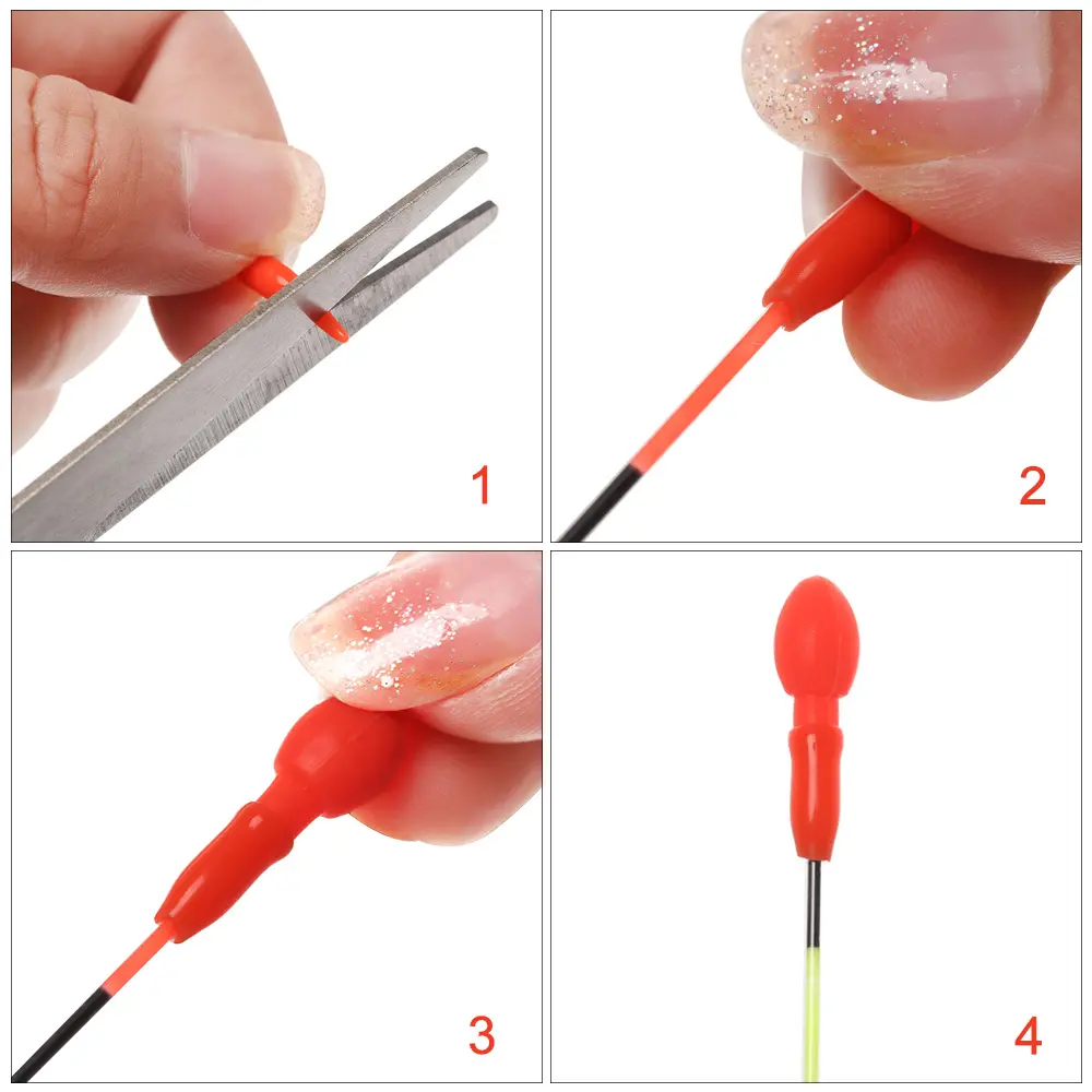 50PCS Luminous Floats Drift Tail Conspicuous Rubber Beans Connectors Parts Camping Night Fishing Tackles Tools Accessories