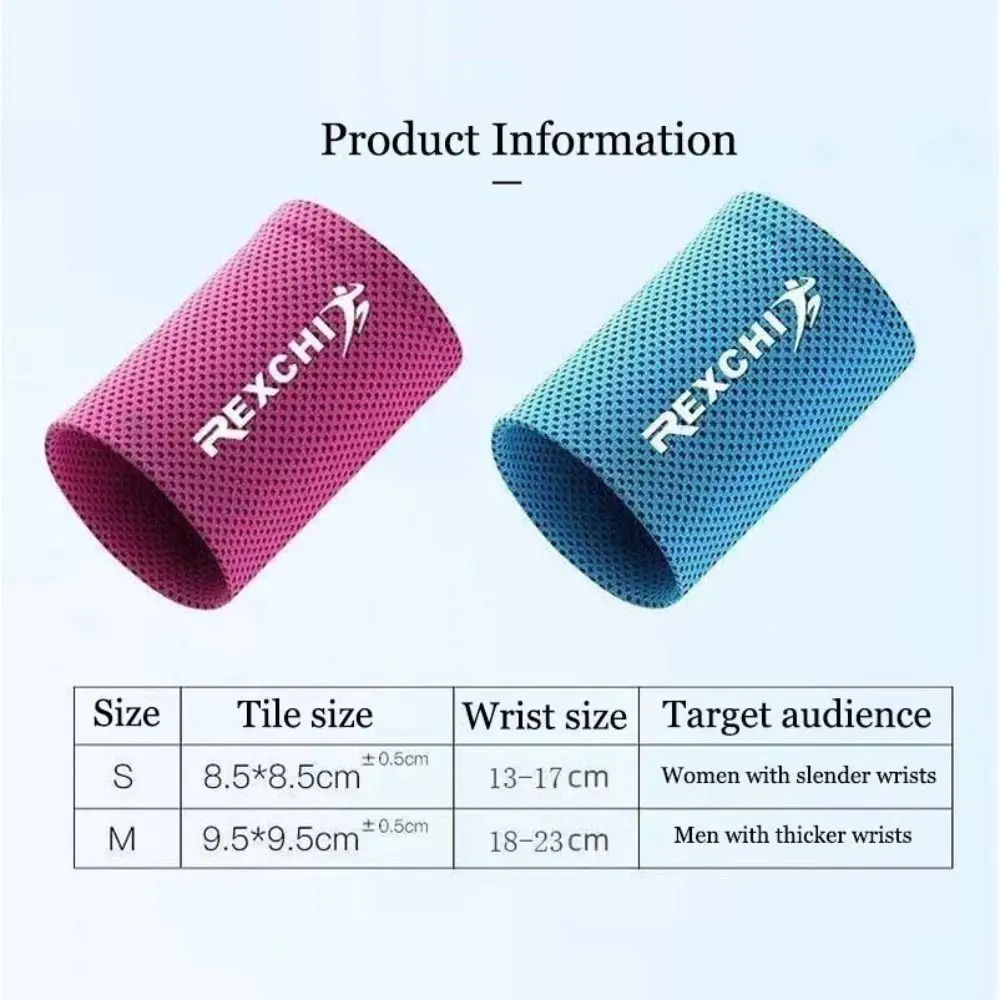 New Ice Silk Polyester Wrist Wrap Black Blue Green Red Elastic Ice Cooling Wristbands Wrist Brace Yoga Wristband Sport Wristband