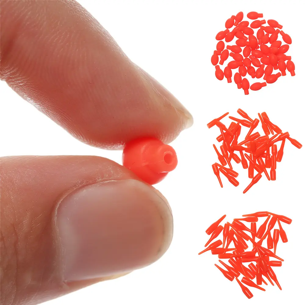 50PCS Luminous Floats Drift Tail Conspicuous Rubber Beans Connectors Parts Camping Night Fishing Tackles Tools Accessories