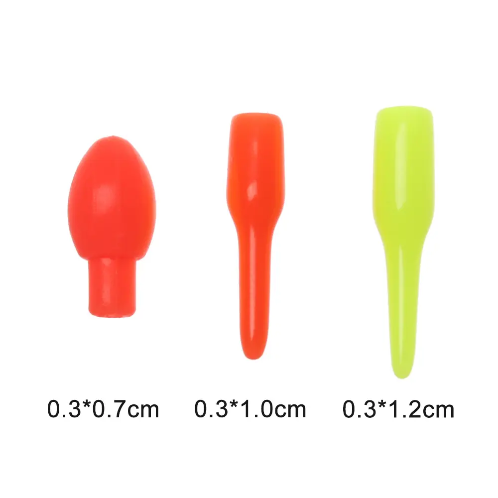 50PCS Luminous Floats Drift Tail Conspicuous Rubber Beans Connectors Parts Camping Night Fishing Tackles Tools Accessories