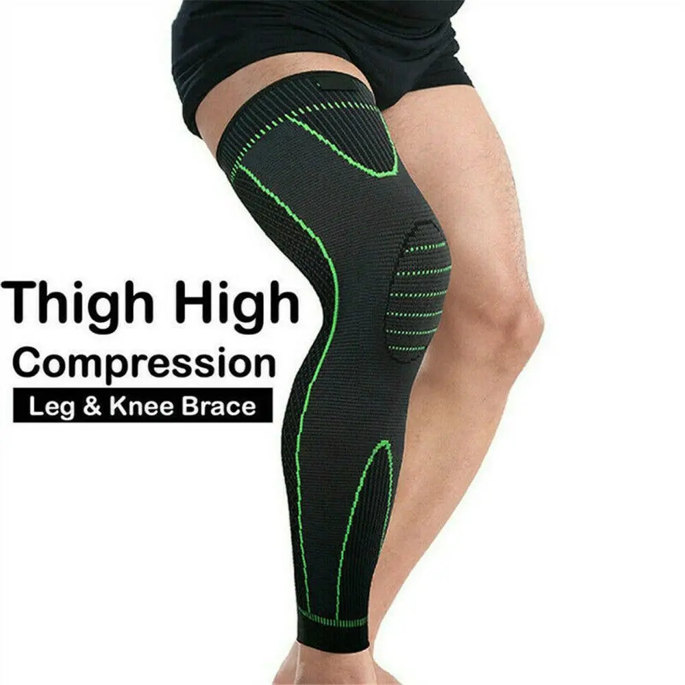 Unisex Knee Support Brace Compression Long Full Legs Sleeve Arthritis Running Gym Sport Fitness Compression Sleeves Knee Pads
