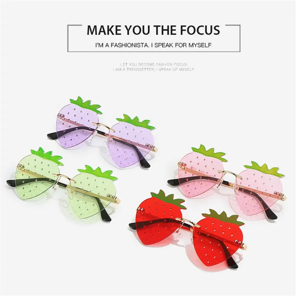 Unique Colorful Strawberry Sunglasses for Women Men Festival Party Rave Sun Glasses Christmas Decorations Street Snap Eyewear