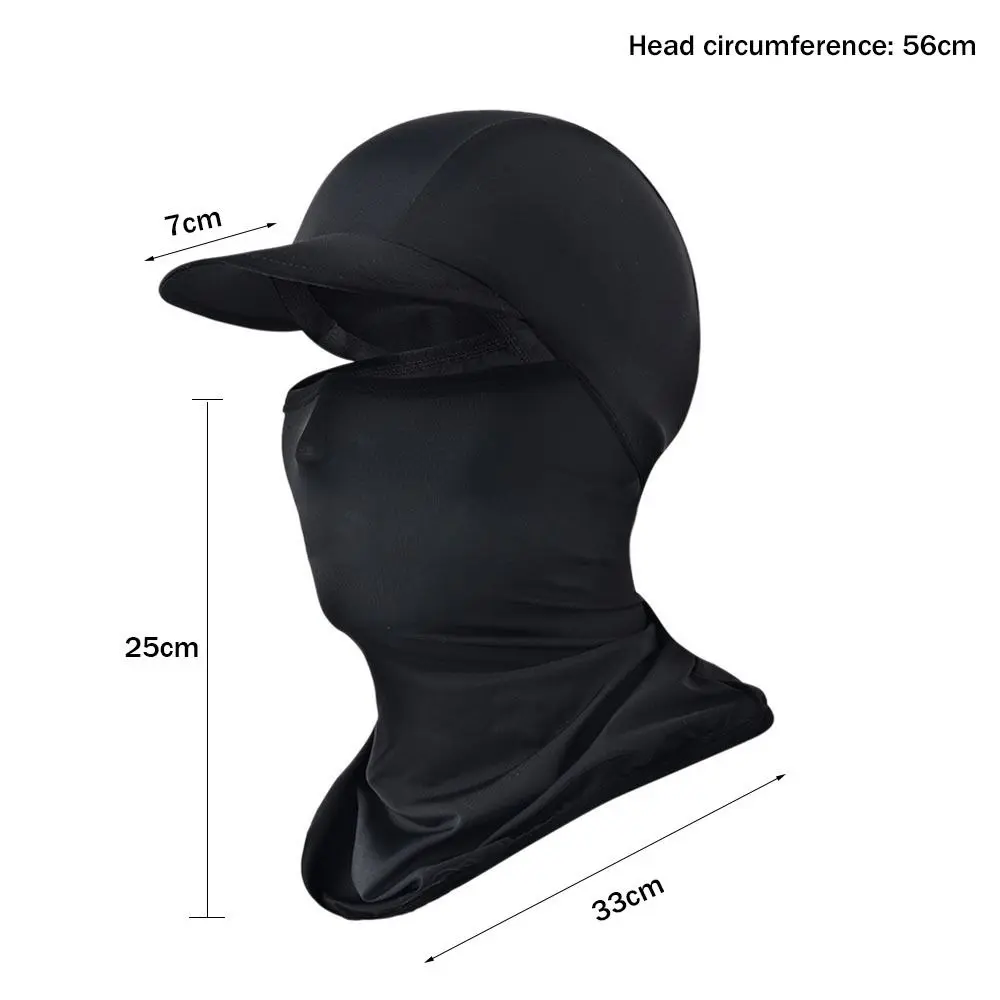 Summer Ice Silk Face Sunscreen Hat Seamless Scarf Breathable Face Neck Cover Motorcycle Riding Sun Protection Cover with Brim