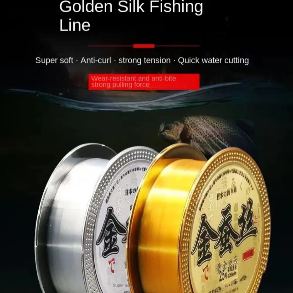 110M Fluorocarbon Coating Nylon Line Invisible Fast Sinking Fishing Monofilament Line Soft Durable Freshwater Fishing Line Tools