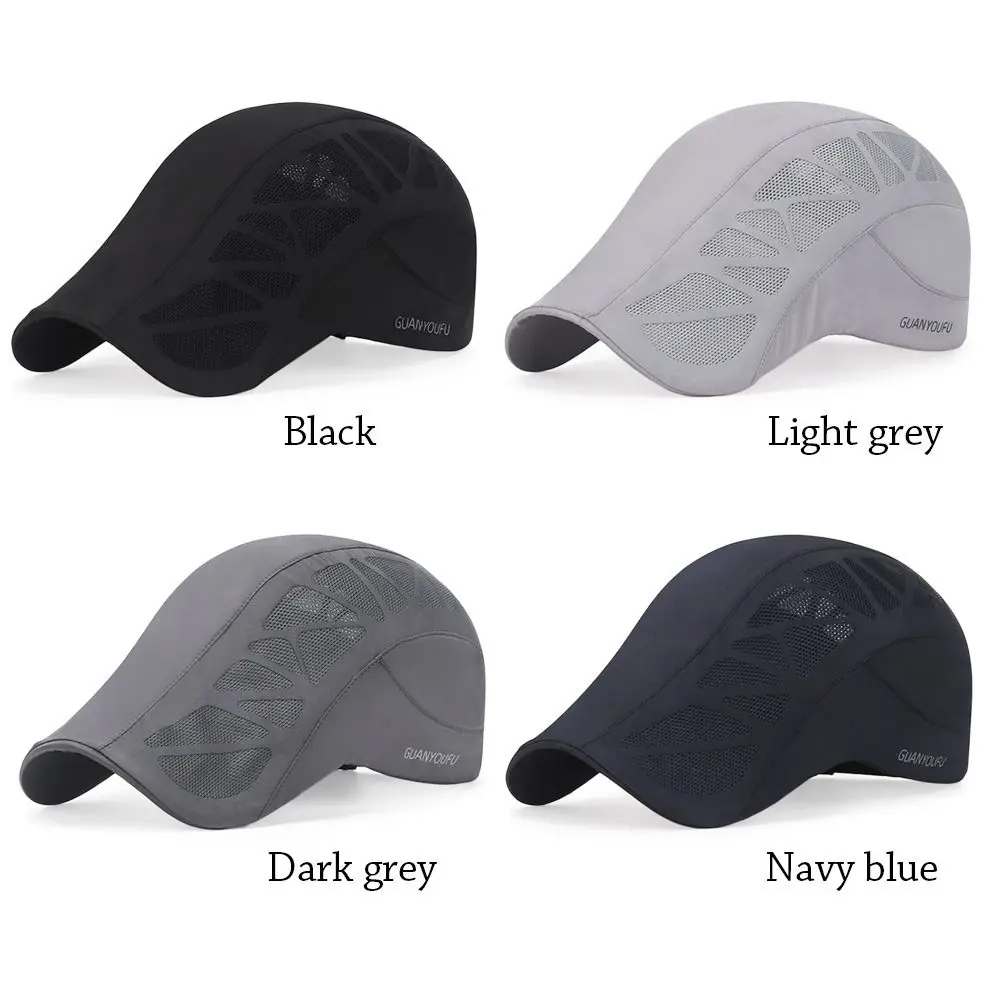 Fashion Men Letter Beret Hat Men Sun Hats Outdoor Cap Golf Driving Cabbie Hat Newsboy Flat Summer Cap Peaky Mesh Baseball Caps