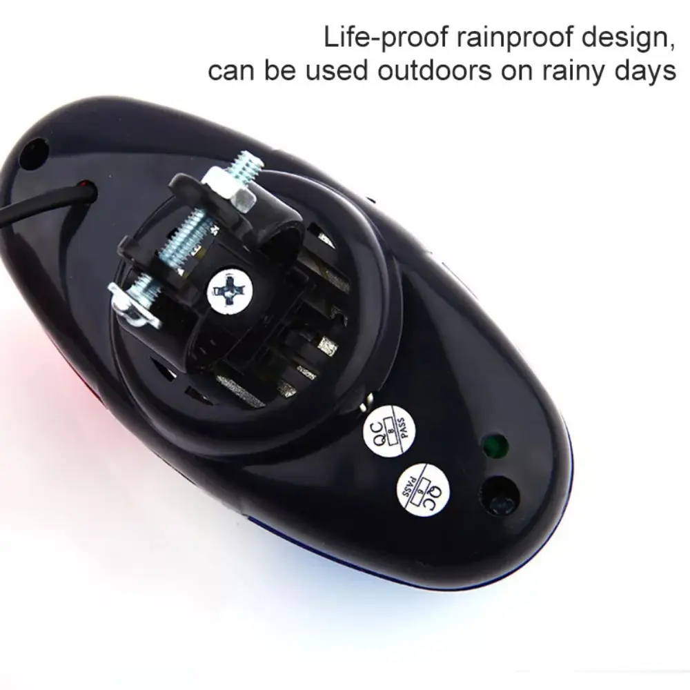 6 LED Bicycle 4 Tone Sounds Bell Plastic Cycling Equipment Police Car Light Electronic Horn Outdoor Bicycle Siren for Kid's Bike