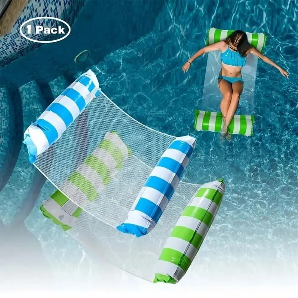 Portable Poolside Inflatable Float Water Play Accessories Summer Hammock Floaties Multi-Purpose Folding Water Hammock For Adults