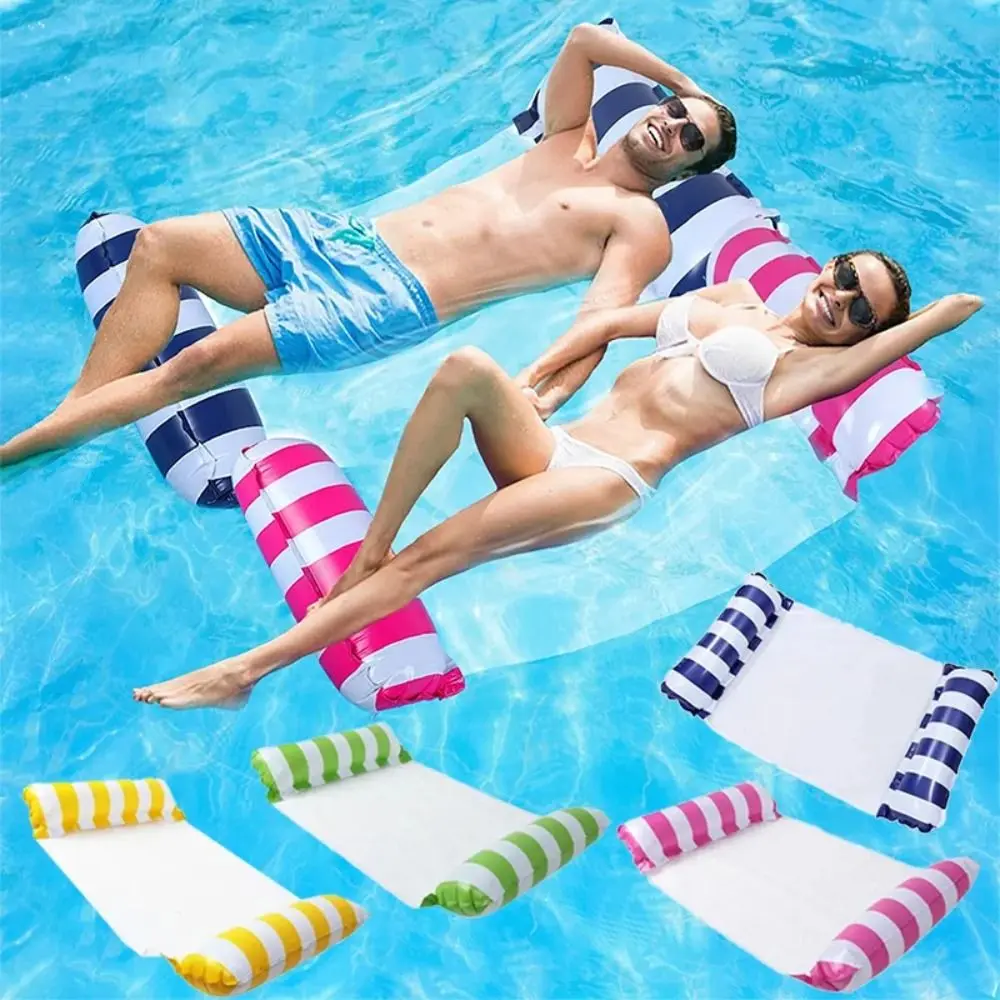 Portable Poolside Inflatable Float Water Play Accessories Summer Hammock Floaties Multi-Purpose Folding Water Hammock For Adults