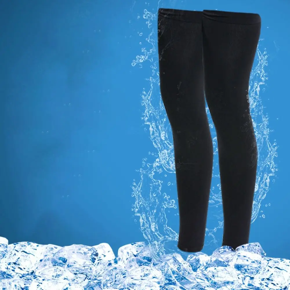 New Ice Silk Legs Sleeve UV Protection Elastic Knee Calf Sleeves Non-Slip Breathable Compression Sleeve Men Women