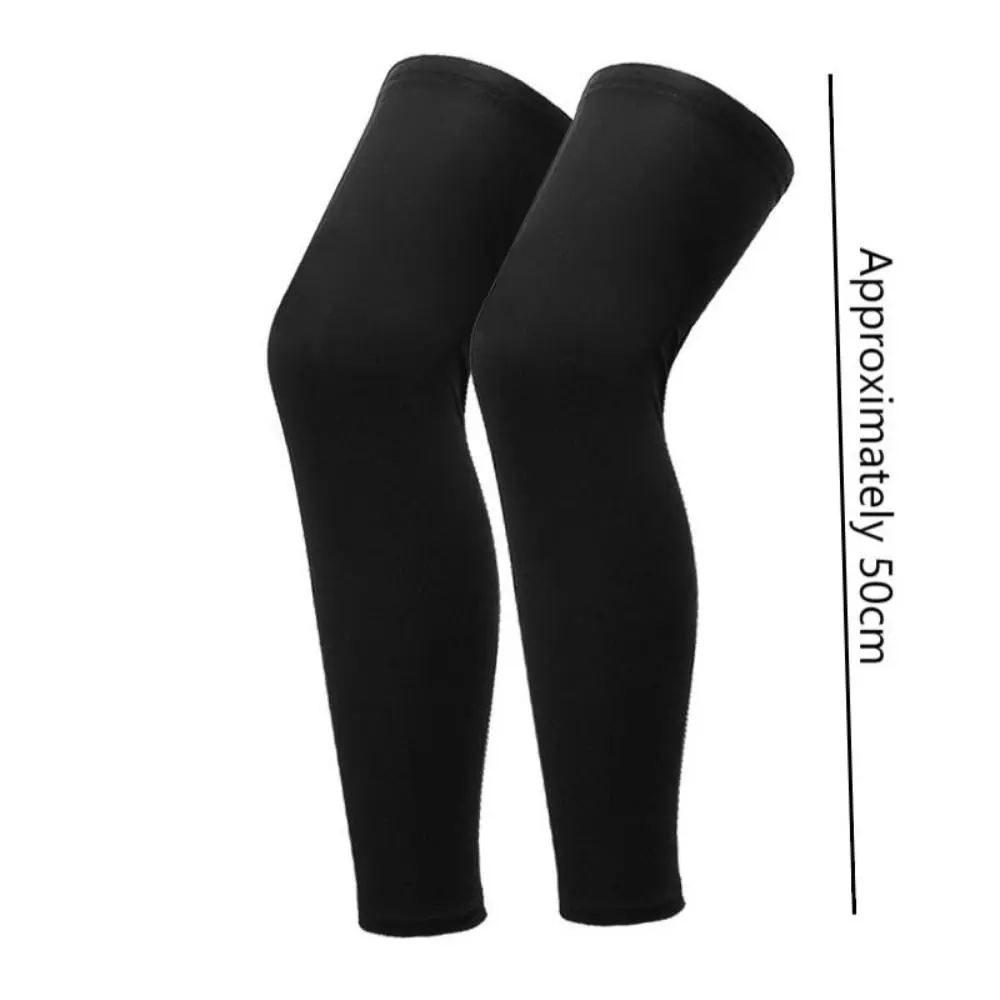 New Ice Silk Legs Sleeve UV Protection Elastic Knee Calf Sleeves Non-Slip Breathable Compression Sleeve Men Women