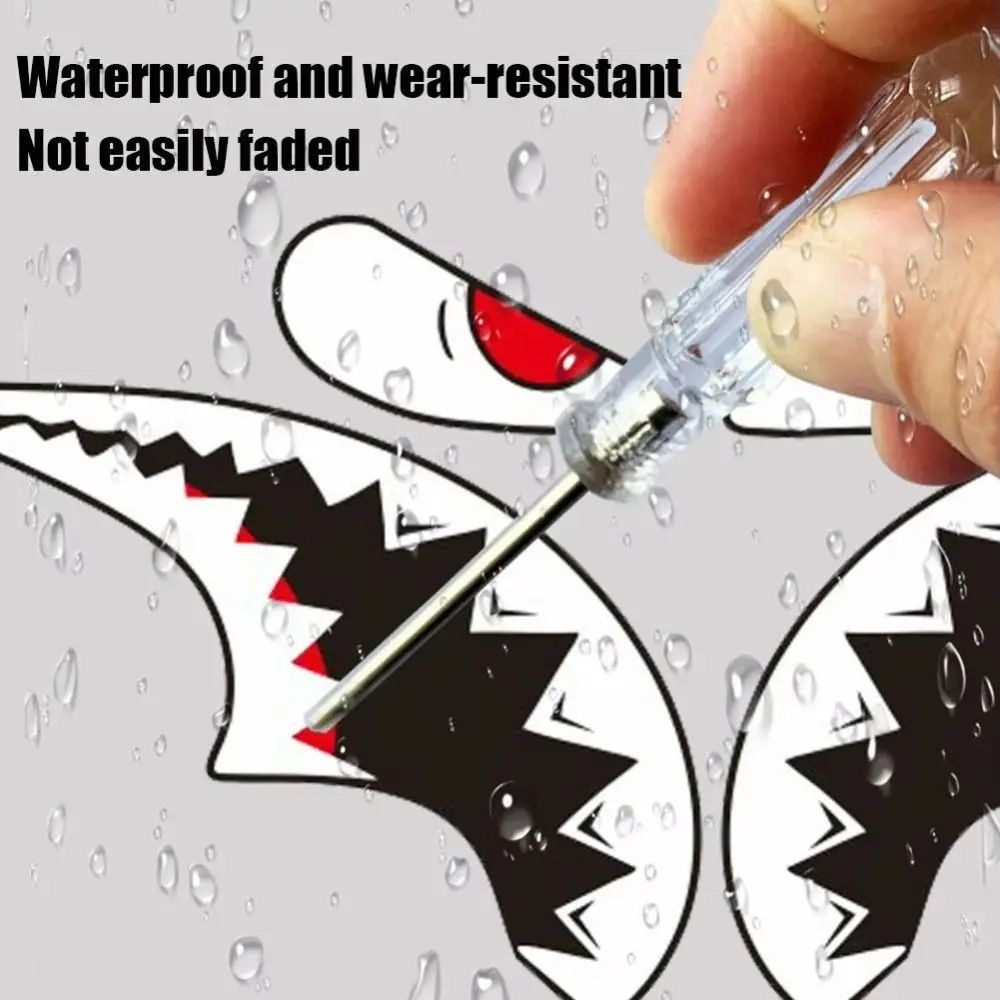 Bicycle Frame Decorative Sticker MTB Shark Head Tube Bike Flame Sunscreen Heat-resistant Decals Waterproof Reflective Sticker