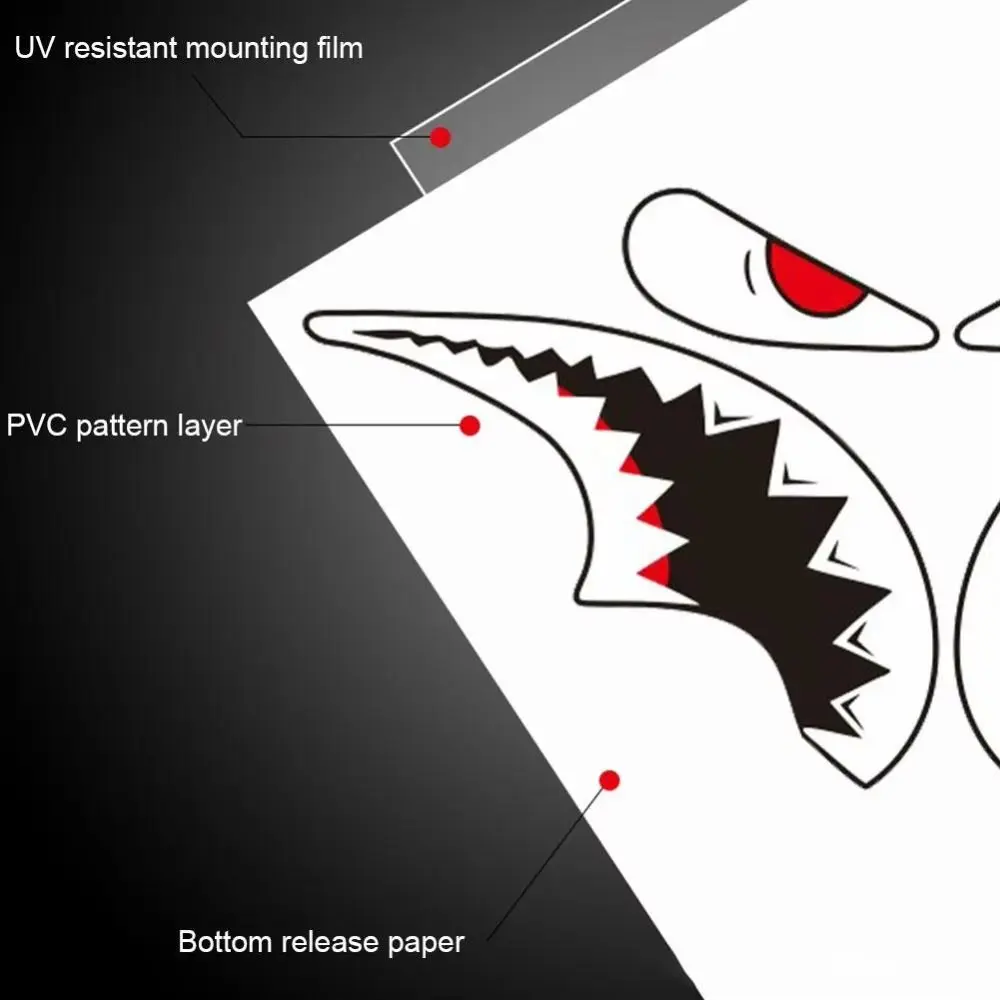 Bicycle Frame Decorative Sticker MTB Shark Head Tube Bike Flame Sunscreen Heat-resistant Decals Waterproof Reflective Sticker