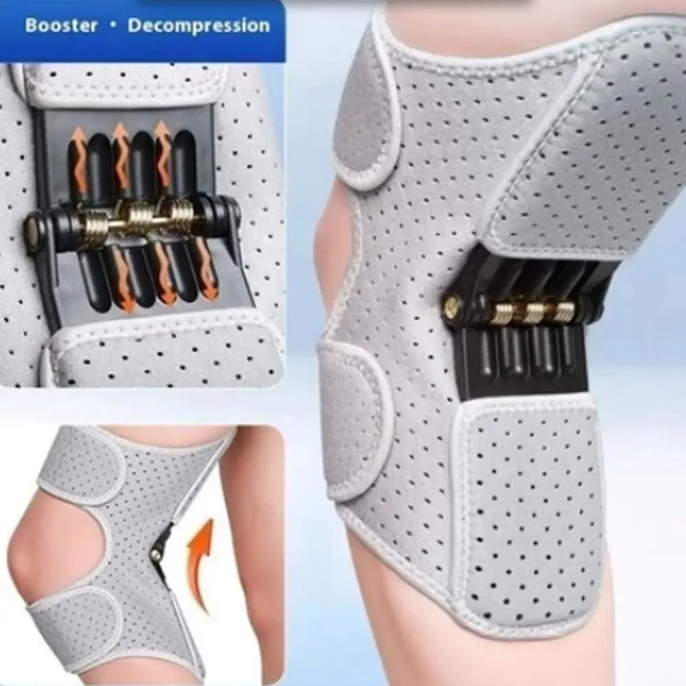 1Pair with Powerful Rebound Springs Knee Assistive Device Non-Slip Adjustable Knee Booster Breathable Knee Protection Booster