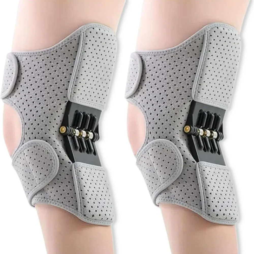 1Pair with Powerful Rebound Springs Knee Assistive Device Non-Slip Adjustable Knee Booster Breathable Knee Protection Booster