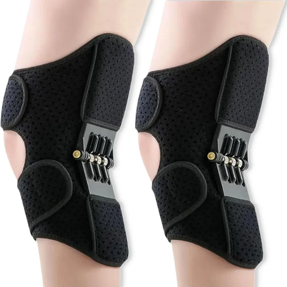 1Pair with Powerful Rebound Springs Knee Assistive Device Non-Slip Adjustable Knee Booster Breathable Knee Protection Booster